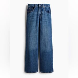 H&M Wide-Leg High-Rise Jeans in Medium Blue
